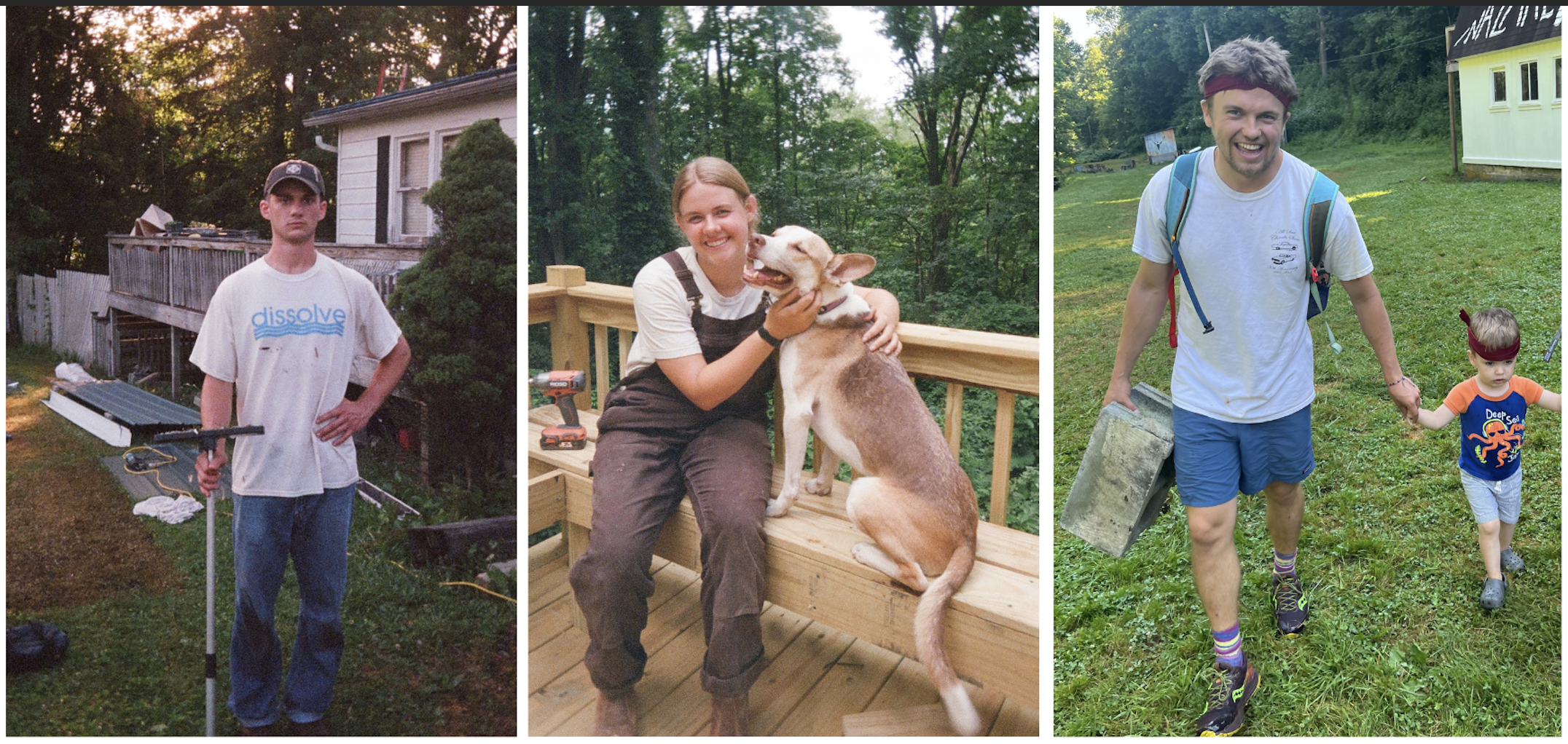 Image of 3 departing staff members: Brendan, Gracie, and Vincent